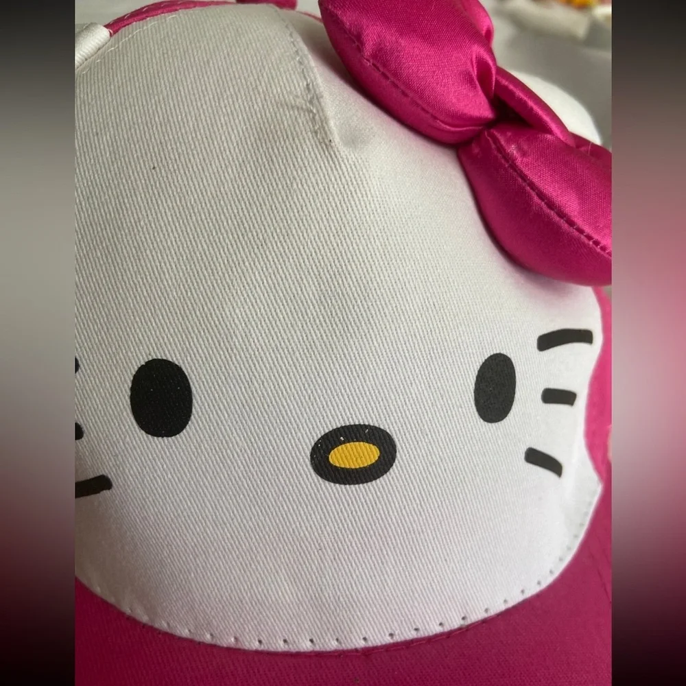 Hello Kitty Sanrio Face Youth Hat with Ears Pink NWT 2023 Children OS Adjustable